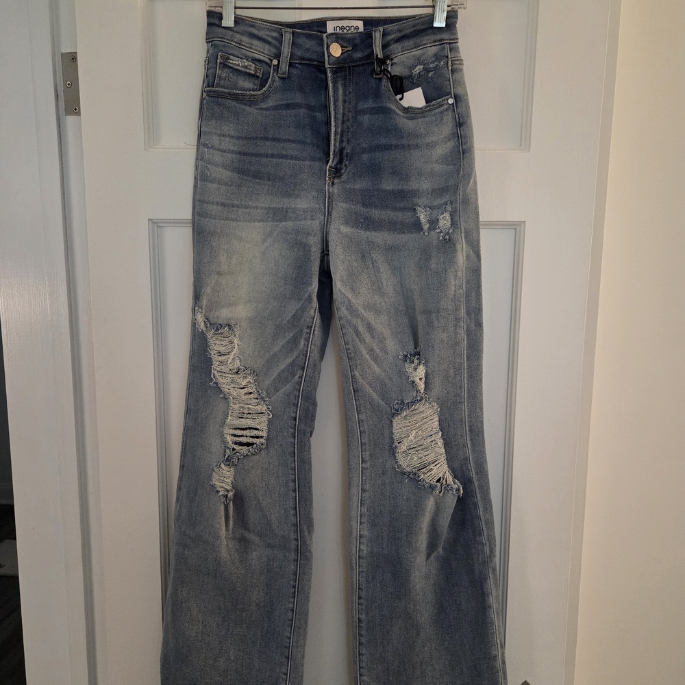 Distressed Blue Jeans